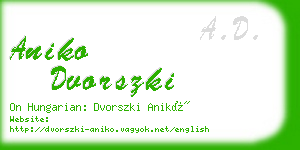 aniko dvorszki business card